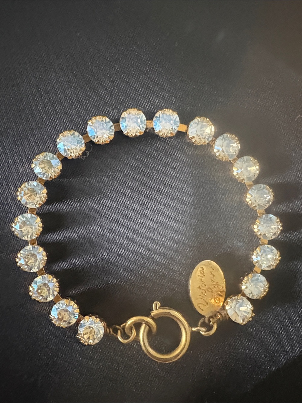 Victoria Lynn Gold AB Crystal Tennis Bracelet - White